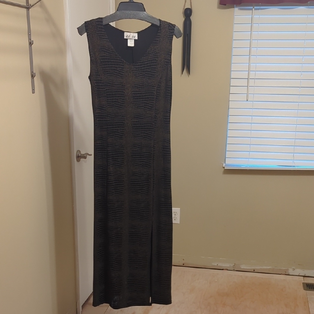 Elegant Black and Brown Women's Dress